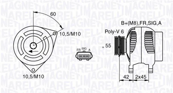 Alternator 063377416010 Magneti Marelli